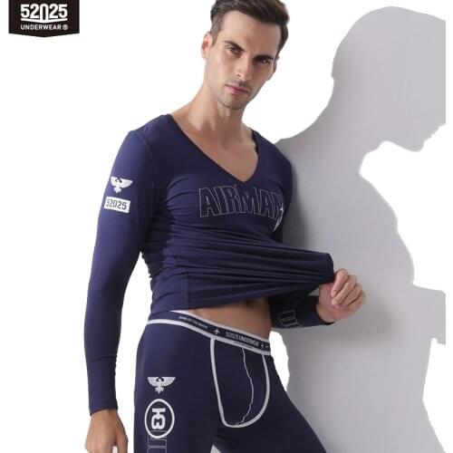 52025 Men Thermal Underwear Cotton Modal Stylish Soft Light Comfortable Mens Long Johns Thermal Underwear Set Men Thermals