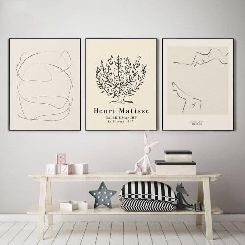 Retro Matisse Abstract Body Tree Wall Art Canvas Painting Nordic Posters and Prints Wall Pictures for Living Home Decoration