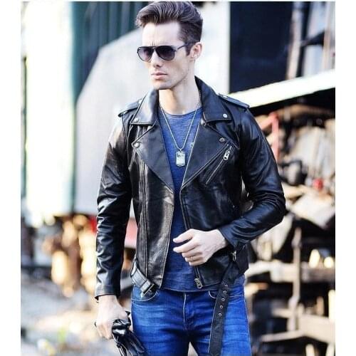 Free shipping,Brand cool style plus size mens slim Jackets genuine Leather jacket.motor coat,sales.biker cowhide jacket