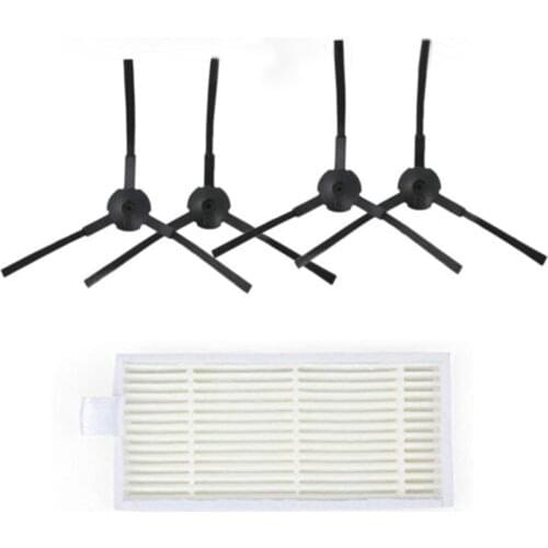 4 Pcs Side Brush 1*Filter Kit Left Right Brush Replacement Accessories For Medion MD1619 18500 Vacuum Cleaner