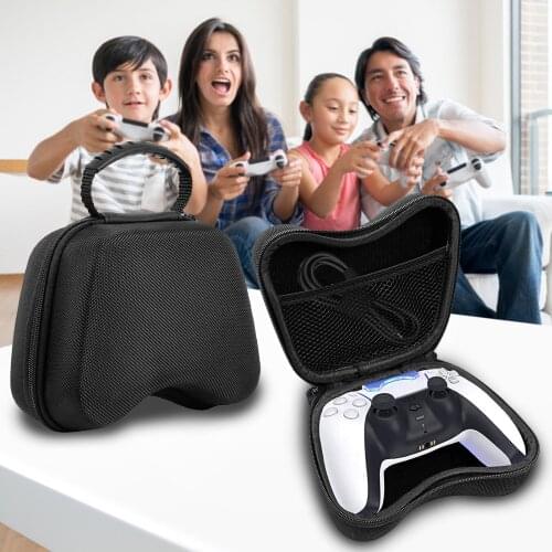 For PS5 Portable EVA Hard Shell Carrying Case With Wrist Strap For PS5 Controller Storage Bag Shockproof Waterproof Accesssory