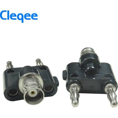Cleqee P7006 1PCS Adapter BNC Female Jack to Two Dual 4mm Banana Binding Male Connector