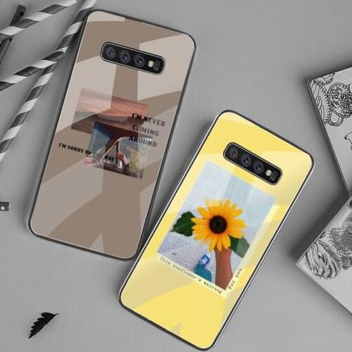 CUTEWANAN Pink Art Floral DIY phone Case cover Shell Tempered Glass For Samsung S20 Plus S7 S8 S9 S10 Plus Note 8 9 10 Plus