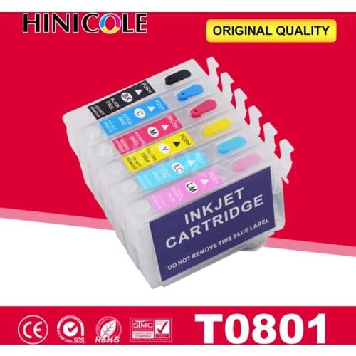Hinicole Ink Cartridge Refillable Stylus Photo P50 T59 R265 270 285 290 360 Printer Cartridges For Epson T0801