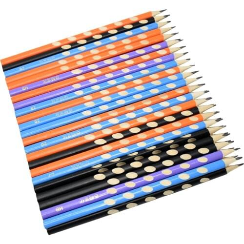 80Pcs Kawaii Wooden Lead Pencils Creative Hole Pencil Correction Writing Posture Pencil School Office Stationery