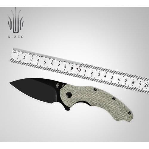 Kizer Mojave Exclusive V4477E1/V4477E2 Roach Hunting Knife Outdoor Camping Tool Micarta Handle N690 Steel Survival Folding Knife