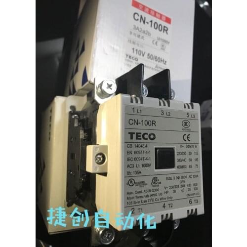 AC contactor 100A, CN-100R current 80A (with 2 normally open and 2 normally closed contacts)