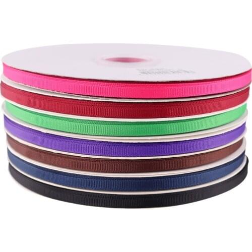 Grosgrain Satin Ribbon Gifts Wrapping Christmas Home Party Decoration DIY Ribbons for Bow Crafts Solid Color 6 Mm 100 Yards