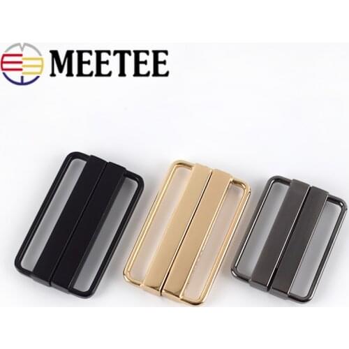 2pcs 40mm/50mm Metal Buttons Down Jacket Belt Buckles Clothing Tri-glide Adjuster Slider Buckle DIY Decorative Accessories