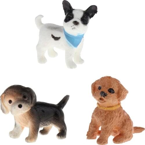 1/12 Miniature Dog Statue Figure Mini Dollhouse Accessories for 1/6 Doll