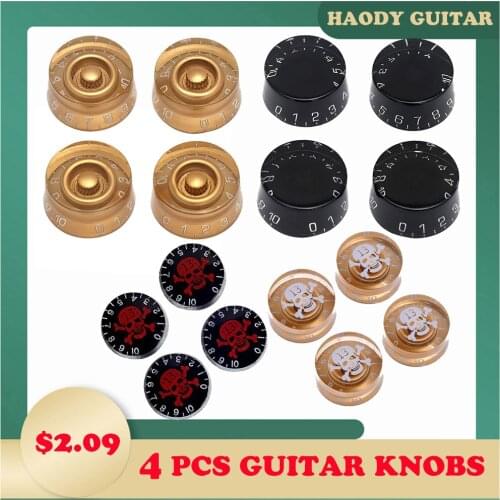 Guitar Knobs Pack of 4 Volume Tone Control Knobs Caps With Number Plastic for LP SG Electric Guitar Parts