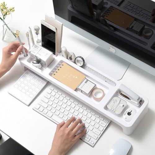 Desktop Office Storage Box Rack Stationery Organizer Keyboard Storage Box Pen Holder Mobile Phone Holder Multi-function Creative