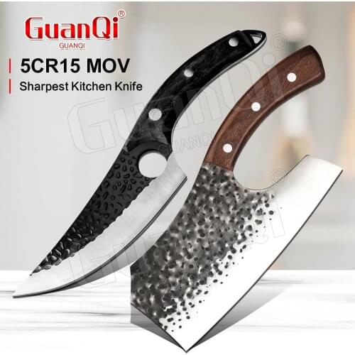 Stainless Steel Chef Knife Outdoor Hunting Knife Meat Cleaver Slaughtering Butcher Knife Chopping Boning Knife Cooking Tools