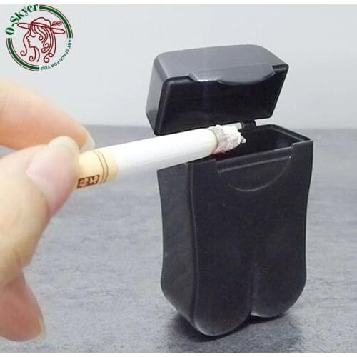 Plastic ABS Pocket Ashtray Portable Small Belt Ashtray Outdoor Cigarette butt ash box with clip