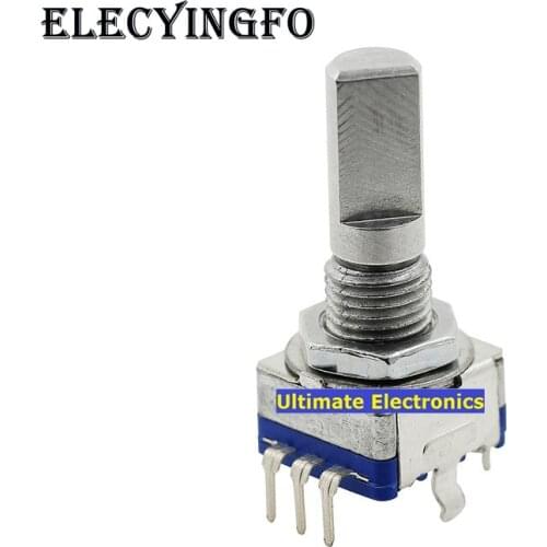 2pcs 20mm rotary encoder coding switch EC11 audio digital potentiometer with switch Semicircular axis