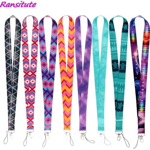 Ransitute R2145 Sea Turtle Starry Sky Yoga Bohemian Style Lanyard Badge ID Lanyards Mobile Phone Rope Key Lanyard Neck Straps