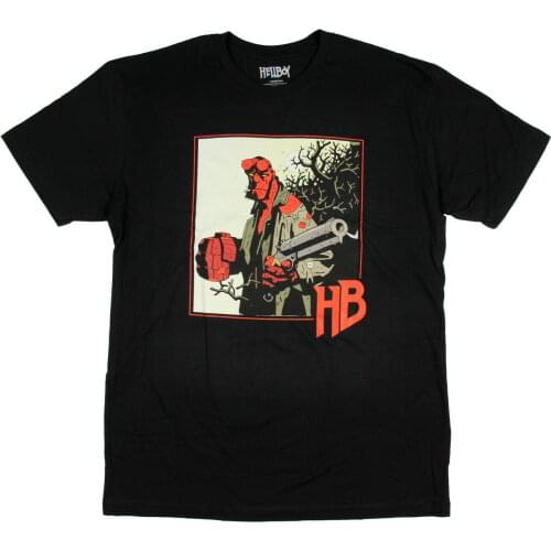 Hellboy Shirt Officially Licensed Graphic Character HB Box T-Shirt 100% Cotton Geek Family Top Tee