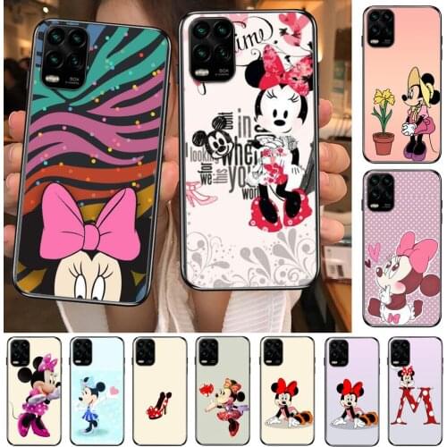 Minnie Mouse Letter cartoon Phone Case For XiaoMi Redmi Note 11 10 9S 8 7 6 5 A Pro T Y1 Anime Black Cover Silicone Back Pre sty
