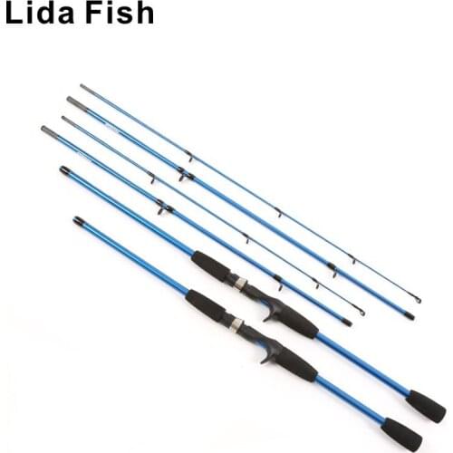 LidaFish Brand blue shrink to 65cm 1.8/2.1 meters spinning/casting M-tunable travel and leisure three-section road pole