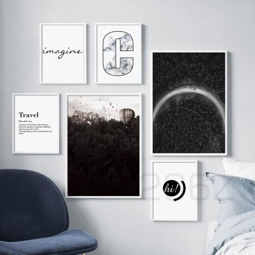 Nordic Landscape Forest Road Travel Quotes Posters And Prints Wall Art Canvas Painting Wall Pictures For Living Room Home Decor