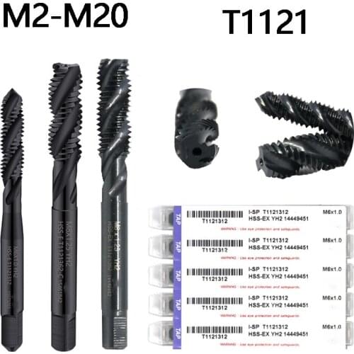 Tap HSS-EX Spiral Flute T1121 Through Hole M2 M2.5 M3 M3.5 M4 M5 M6 M8 M10 M12 M14 M16 M18 M20 Processing Carbon Alloy Steel Etc