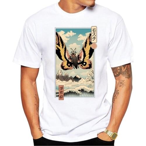 TEEHUB Fashion Irradiated Kaiju Ukiyo-e Design Men T-Shirt Anime Butterfly Printed Tshirts Hipster Tops Short Sleeve Funny Tee