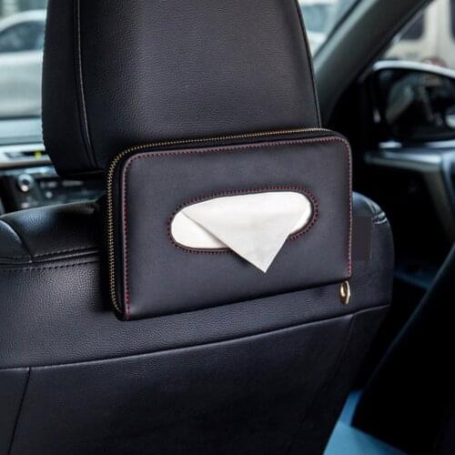 Universal Car Sun Visor Tissue Hanging Type Towel Box Auto Interior Storage Decoration Car Seat Back Tissue Box Holder