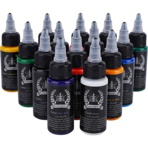 14 Colors Tattoo Pigment Ink 30ml/Bottle Tattoo Tattoo Body Art Safe Permanent Tattoo Paint Easy To Color Tattoo Pigment