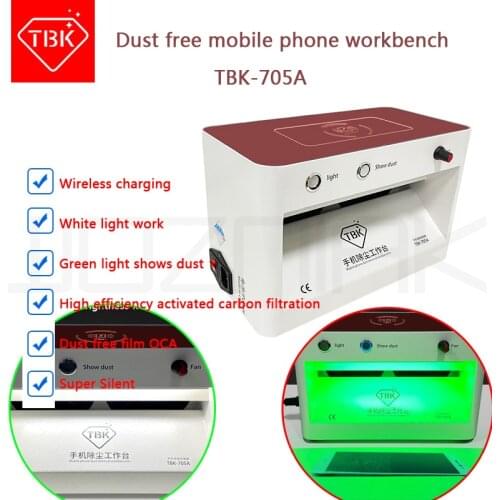 TBK-705A 3In1 Mobile Phone Dust Removal Workbench For LCD Screen Dust Inspection Repair/LED Scratch Crack Detection Clean Bench