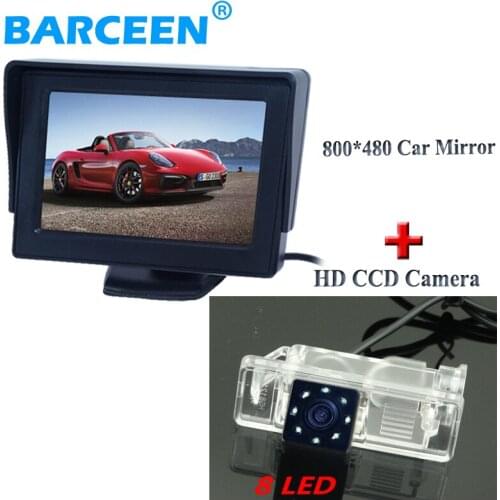 During promotion 170 wide viewing lens angle car rear view camera 8 led lights and lcd car monitor fit for Benz Viano vito
