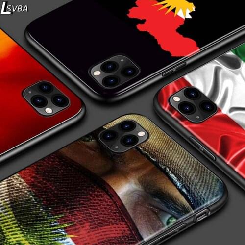 Kurdistan flag For iPhone 12 Pro Max Mini 11 Pro XS Max X XR 6S 6 7 8 Plus 5S Bright Black Phone Case