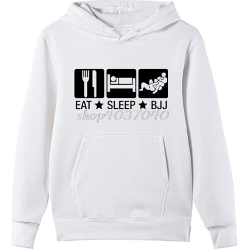 Eat Sleep Bjj Brazilian Jiu Jitsu Judo Funny Sweatshirts Casual Men Cotton Fleece Hoodies Cool Coat Tops Harajuku Streetwear