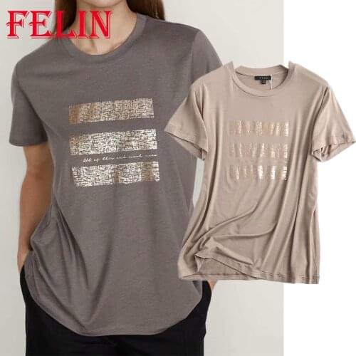Za Fashion 2021 Cotton T-Shirts Women Chic Khaki Casual Summer T-Shirts Female Short Sleeve Office Lady Mujer Tops