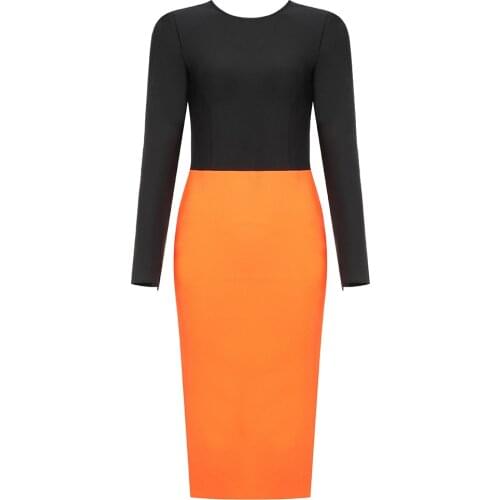 Bodycon Fashion Women Dresses Birthday Party Dress Bandage Autumn Winter Elegant Sexy Patchwork Ladies Clothing Long Slevee