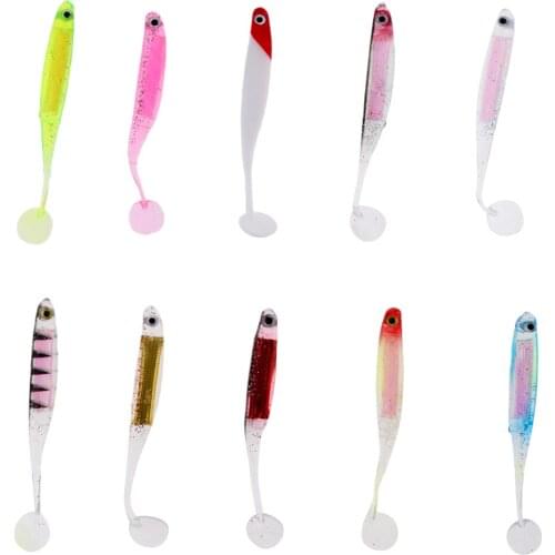 10Pcs/Bag T Tail Soft Baits Fishing Lures Kit Worm Lures Swimbaits 10cm/5g Fishing Baits for Fisherman