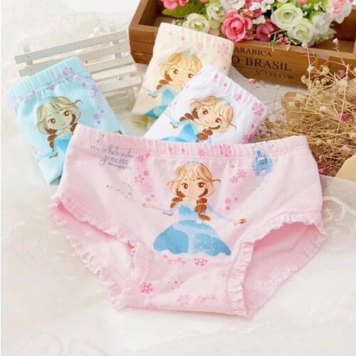 3 pcs/lot 2018 Cute Kids Underwear Girls Panties Briefs Cartoon Princess Triangle Childrens Underwear Cotton Underwear