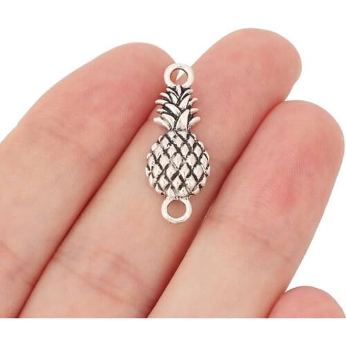 30pcs/lot Tibetan Silver Plated Fruit Pineapple Connector charms DIY Bracelet Jewelry Making Accessories 28x10mm