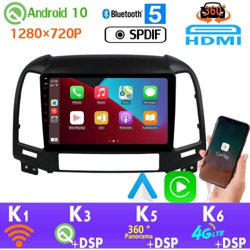 360 Camera 4G+64G Android 10.0 Car Multimedia Radio For Hyundai Santa Fe 2 2006-2012 Head Unit GPS Navigation SPDIF DSP CarPlay