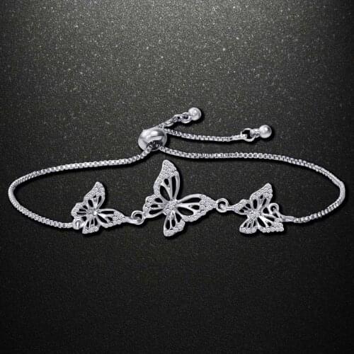 Fashion Butterfly Bracelet & Bangle For Women Simple Adjustable Gold Silver Color Bracelets Pulseras Mujer Jewelry Gifts