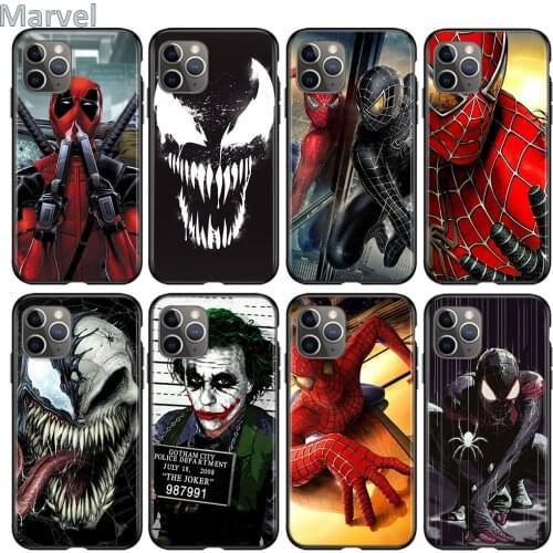 Marvel Venom Spiderman Silicone Cover For Apple IPhone 12 Mini 11 Pro XS MAX XR X 8 7 6S 6 Plus 5S SE Phone Case