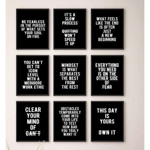 Black and White Success Inspirational Poster Wall Print Modern Art Entrepreneur Canvas Painting Nordic Picture Office Decoration