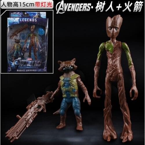 Marvel Avengers Legend Model Groot And Rocket Action-Figures Movable Doll Birthday Gift for Children Creative Collection