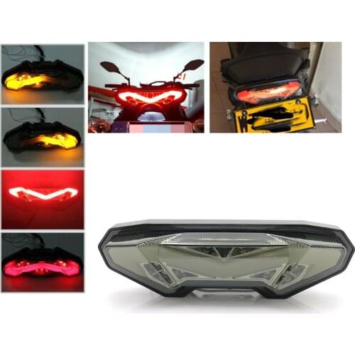 Evomosa For YAMAHA MT-09 FZ-09 2013-2017 Motorcycle Tail Light Assembly with Braking Running Turning Signal LED Light Lamp