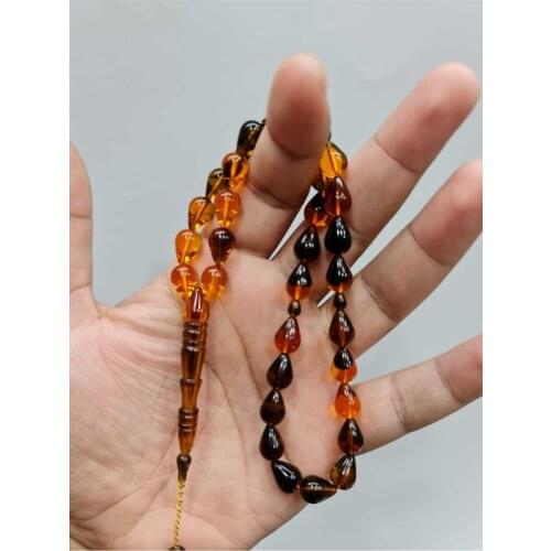 Islamic Tasbih Muslim Rosary Beads 33 Prayer Rosary For Men Bracelet For Men Accessory amber oltu amber stone Handmade Turkey