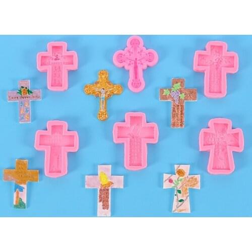 Cross Shape Keychain Epoxy Resin Mold Jewelry Pendant Necklace Casting Silicone Mould DIY Crafts Ornaments Decorations Making To