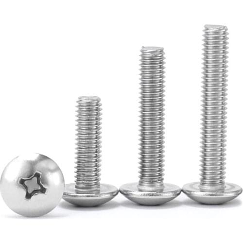 10/50X 304 A2-70 stainless steel JISB1111T Phillips Truss Head Large Flat Round Cross Screw M2 M2.5 M3 M4 M5 M6 M8 Bolt L=3-80mm