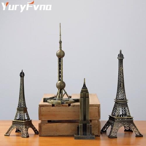 YuryFvna Metal Architecture Figurine World Famous Landmark Building Souvenir Statue Home Office Desktop Decor Christmas Gift
