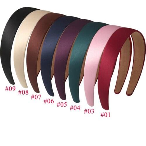 XIMA 9PCS Fashion Women Hairband Girls Solid Satin Headband Headdress Tiara Hair Hoop Band Headband Hair Accessories WHB030