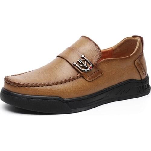 High Quality Brand Men Loafers Slip-on Leather Casual Business Shoes Fashion Minimalist Shoes for Men Social Formal Dress Loafer