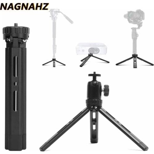 NAGNAHZ Desktop Tripod Reinforced Alloy Stand With Metal Ball Head for Heavy Equipment Projectors DSRL Camera Monopod Phone